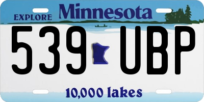 MN license plate 539UBP
