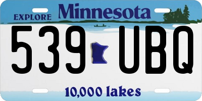 MN license plate 539UBQ