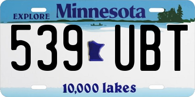 MN license plate 539UBT