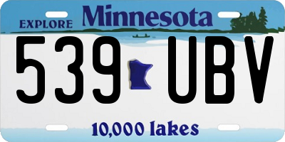 MN license plate 539UBV