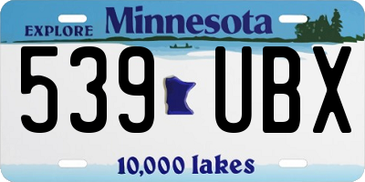 MN license plate 539UBX