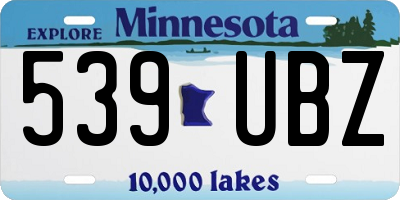 MN license plate 539UBZ