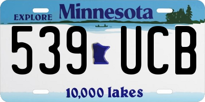 MN license plate 539UCB