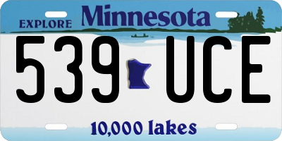 MN license plate 539UCE