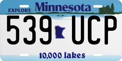 MN license plate 539UCP