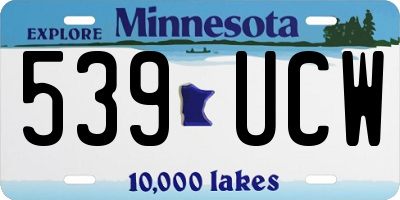 MN license plate 539UCW