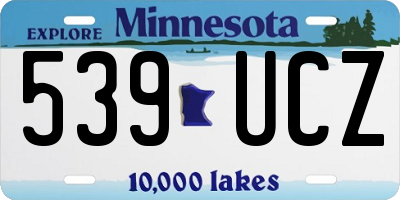 MN license plate 539UCZ