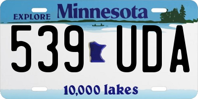 MN license plate 539UDA