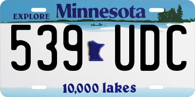 MN license plate 539UDC