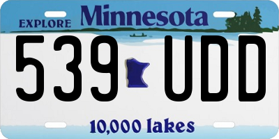 MN license plate 539UDD