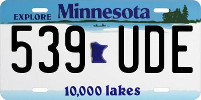 MN license plate 539UDE