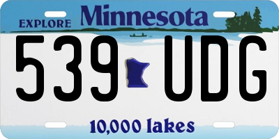 MN license plate 539UDG