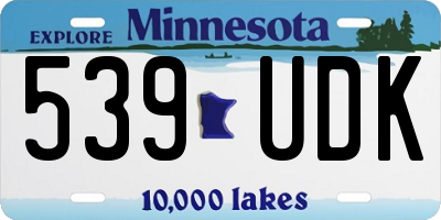 MN license plate 539UDK