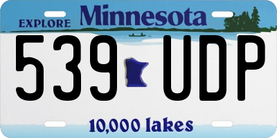 MN license plate 539UDP
