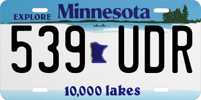 MN license plate 539UDR