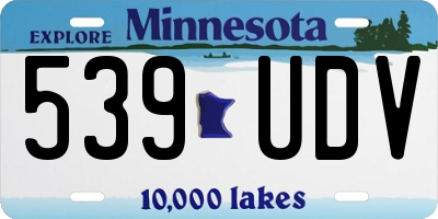 MN license plate 539UDV