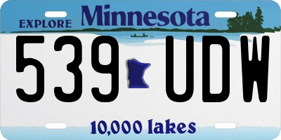 MN license plate 539UDW