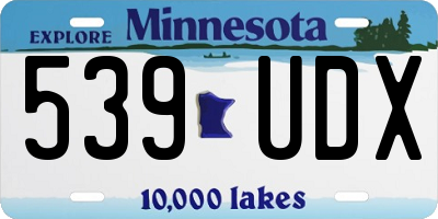 MN license plate 539UDX