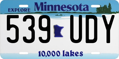 MN license plate 539UDY