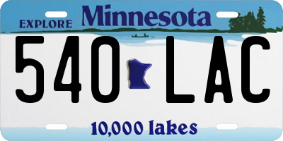 MN license plate 540LAC