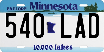 MN license plate 540LAD