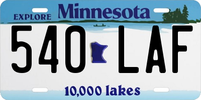 MN license plate 540LAF