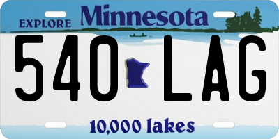 MN license plate 540LAG