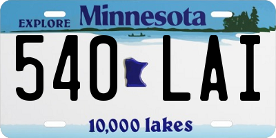 MN license plate 540LAI