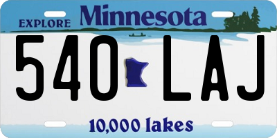 MN license plate 540LAJ