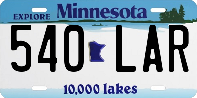 MN license plate 540LAR