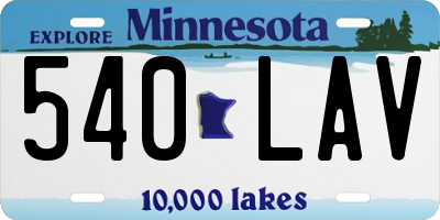 MN license plate 540LAV