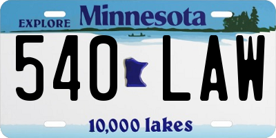 MN license plate 540LAW