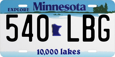 MN license plate 540LBG