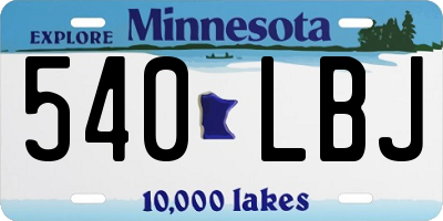 MN license plate 540LBJ