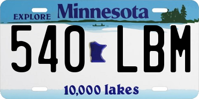 MN license plate 540LBM