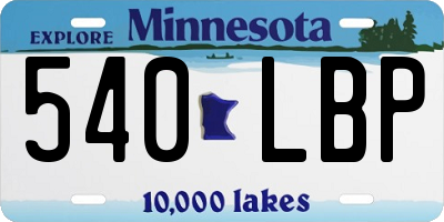 MN license plate 540LBP