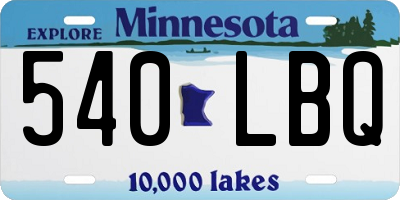 MN license plate 540LBQ