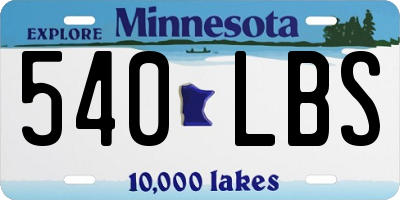 MN license plate 540LBS