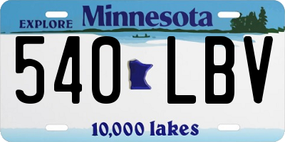 MN license plate 540LBV