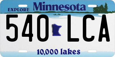 MN license plate 540LCA
