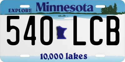 MN license plate 540LCB