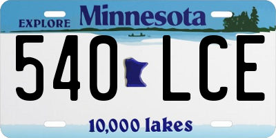 MN license plate 540LCE