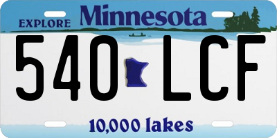MN license plate 540LCF