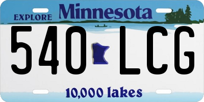 MN license plate 540LCG