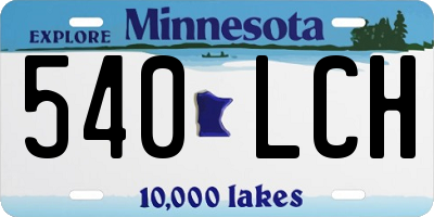 MN license plate 540LCH