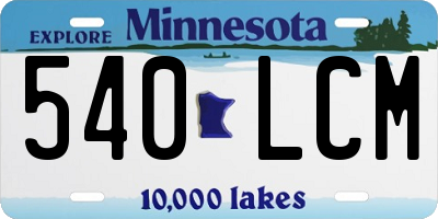 MN license plate 540LCM