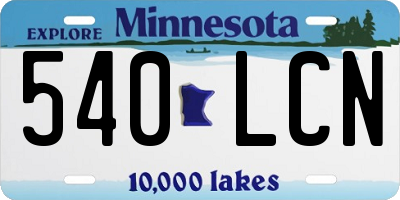 MN license plate 540LCN