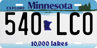 MN license plate 540LCO