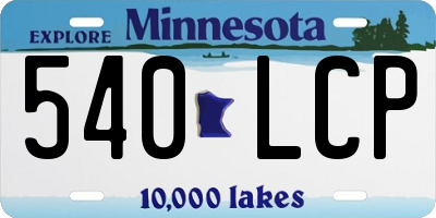 MN license plate 540LCP
