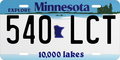 MN license plate 540LCT